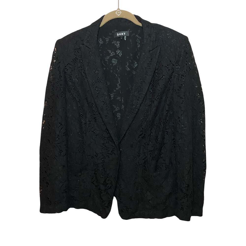 DKNY Black Lace Jacket with Pockets